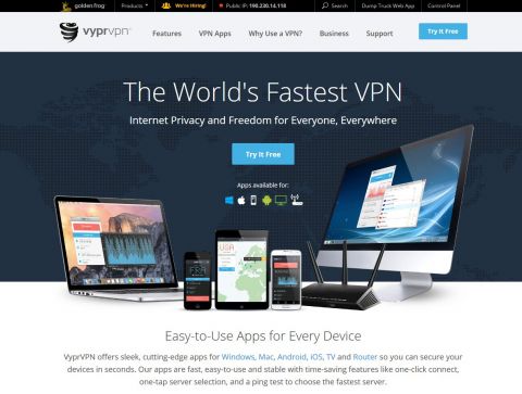 Website vyprvpn.com des VPN Anbieters vyprVPN
