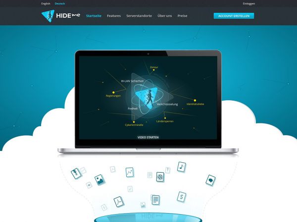 Website hide.me des VPN Anbieters Hide.me